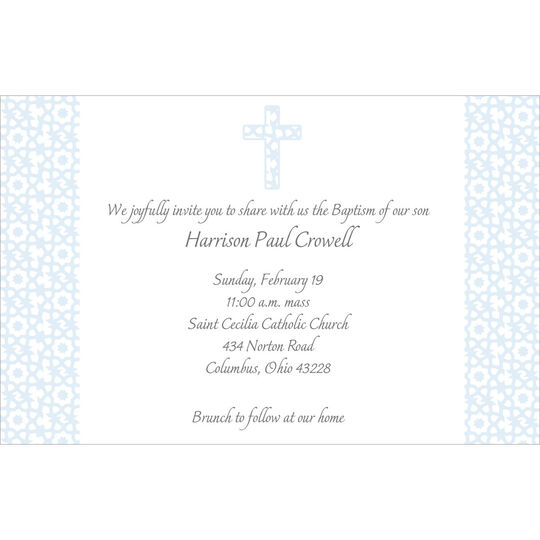 Elegant Pastel Blue Cross Invitations